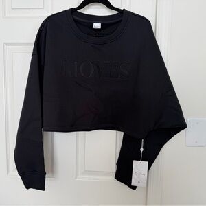 BuffBunny Black 'Moves' Cropped Sweatshirt